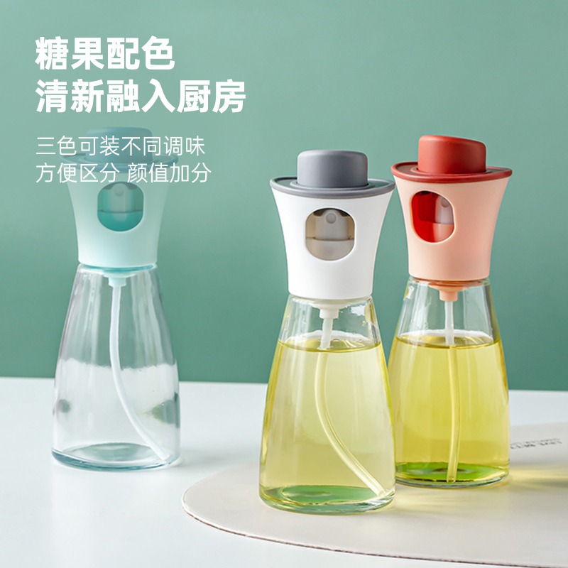 噴霧油瓶家用噴油瓶燒烤廚房按壓式霧化控油玻璃減脂防漏油壺油罐-細節圖2