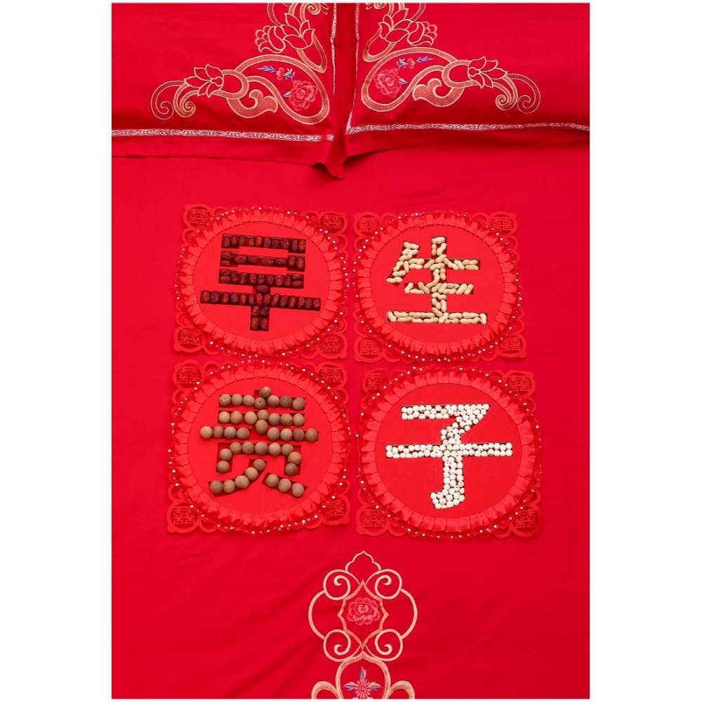 結婚婚房喜事早生貴子模具婚牀壓牀擺件婚禮物用品大全佈置備婚慶-細節圖8