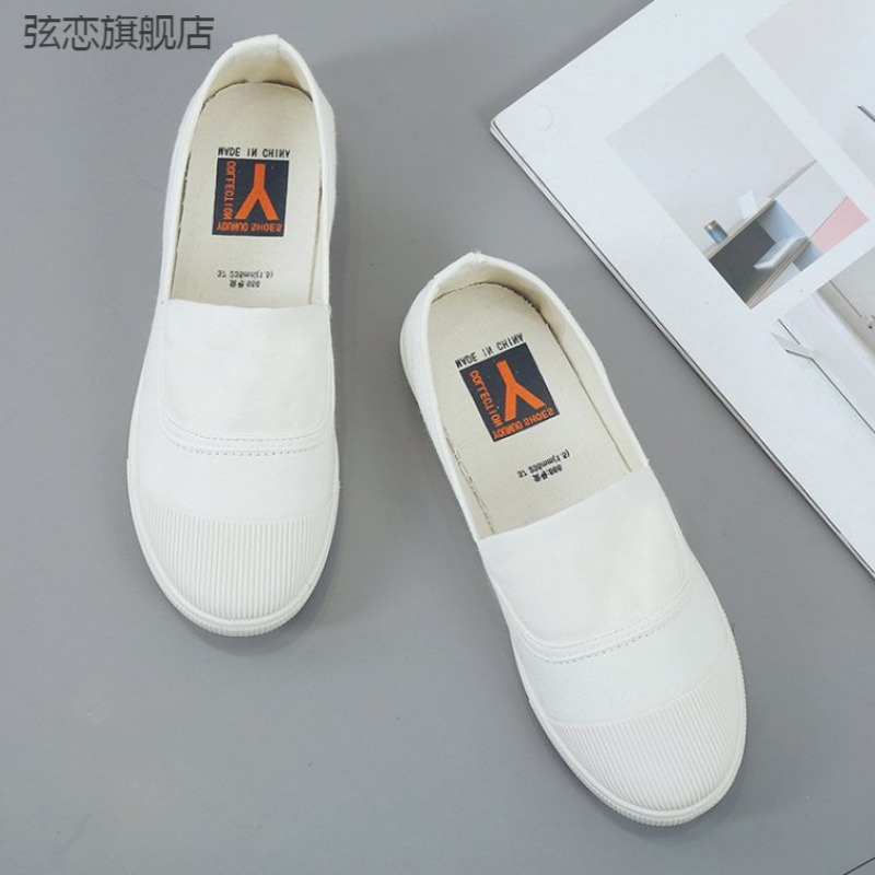 20春夏新款帆布鞋布面休閑一腳蹬女鞋樂福鞋學生鞋平底單鞋潮-細節圖3