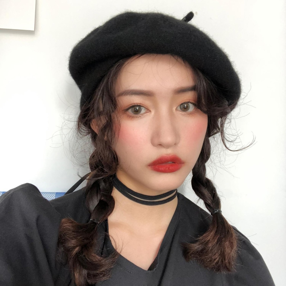 蝸牛爬爬家黑色復古羊毛貝雷帽女秋冬日系百搭冬季保暖毛呢帽女潮-細節圖2