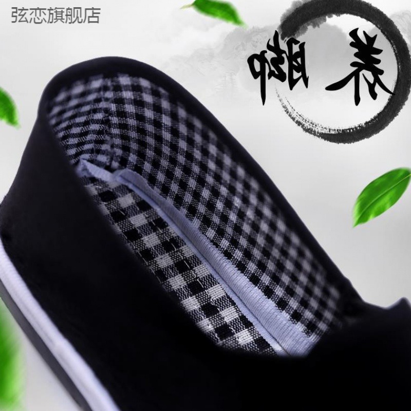 帥老北京布鞋男純手工縫制千層底黑布鞋女防磨底勞動鞋單鞋潮-細節圖2