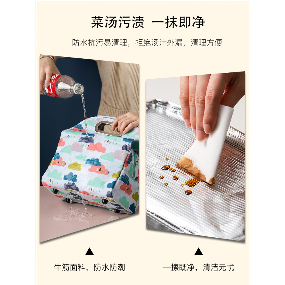 電加熱保溫袋鋁箔加厚飯盒手提包便當袋子帶飯上班族學生大容量-細節圖5