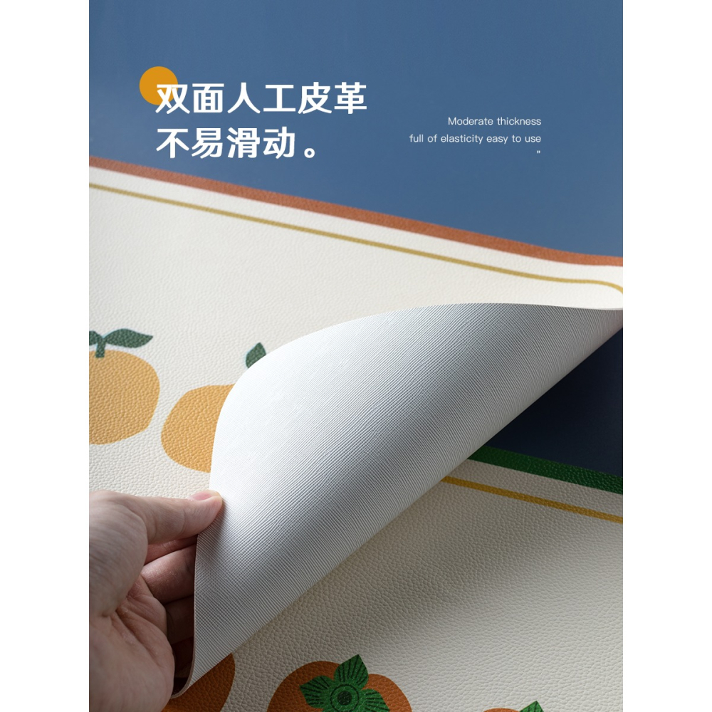 皮革桌墊北歐風格餐墊餐廳防燙防水防油小學生午餐桌面墊隔熱墊子-細節圖3