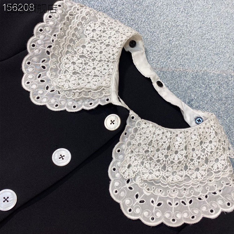三層重工刺繡花瓣假領子女百搭 蕾絲斗篷鏤空裝飾領花邊小披肩-細節圖2