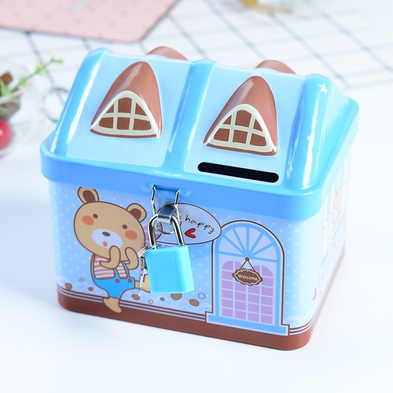 創意兒童禮品鐵皮帶鎖存錢罐儲蓄罐生日回禮幼兒園獎品活動小禮物-細節圖2
