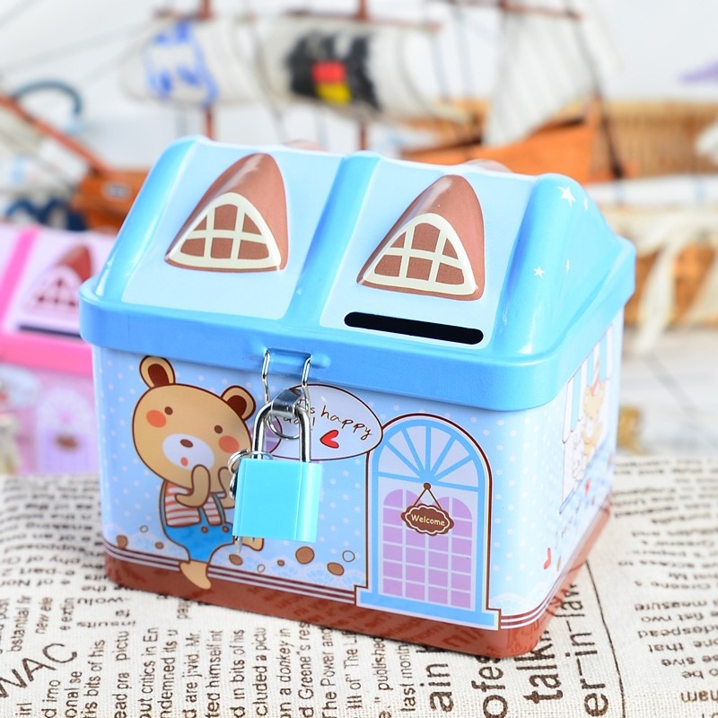 創意兒童禮品鐵皮帶鎖存錢罐儲蓄罐生日回禮幼兒園獎品活動小禮物-細節圖4