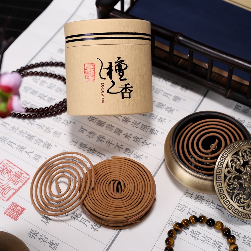 【實惠裝】天然檀香沉香盤香安神房間室內廁所衛生間除臭香薰持久-細節圖6