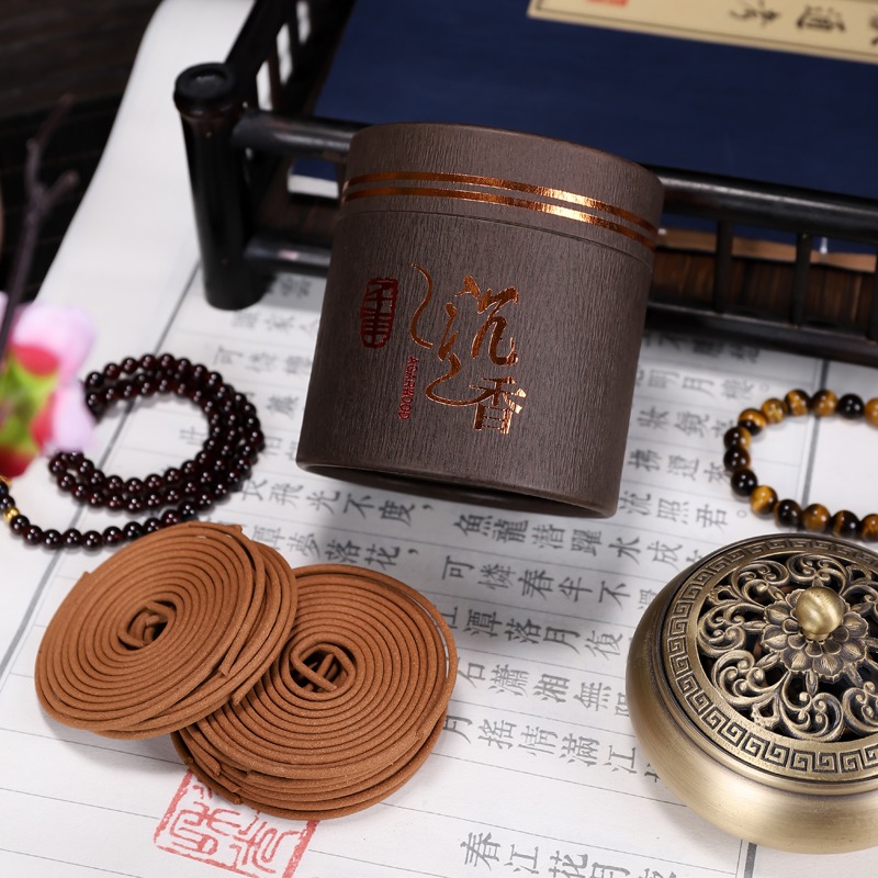 【實惠裝】天然檀香沉香盤香安神房間室內廁所衛生間除臭香薰持久-細節圖7