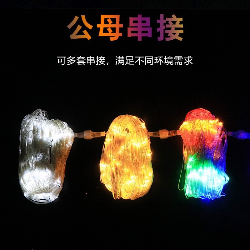 LED彩燈閃燈串燈滿天星網格燈戶外防水星星燈節日婚慶網紅裝飾燈-細節圖3