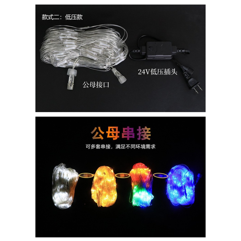 LED彩燈閃燈串燈滿天星網格燈戶外防水星星燈節日婚慶網紅裝飾燈-細節圖10