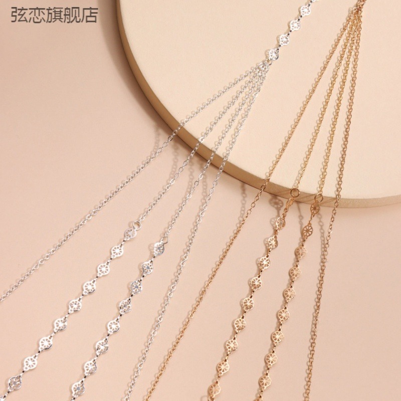 項鏈歐美珠寶項飾比基尼性感低腰鏈串珠雕花圓形層次身體鏈043-細節圖2