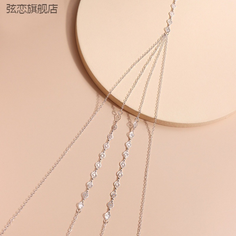項鏈歐美珠寶項飾比基尼性感低腰鏈串珠雕花圓形層次身體鏈043-細節圖4