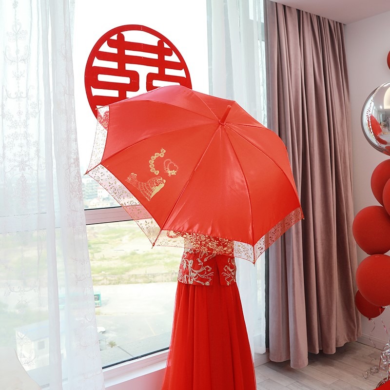 結婚用品大全農村喜事陪嫁物品女方備婚新娘傘婚禮晴雨傘婚慶道具-細節圖3
