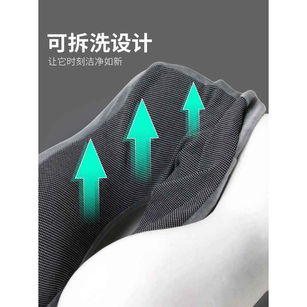 u型枕記憶棉脖子護頸枕便攜旅行裝備坐火車睡覺神器飛機折疊棉枕-細節圖4