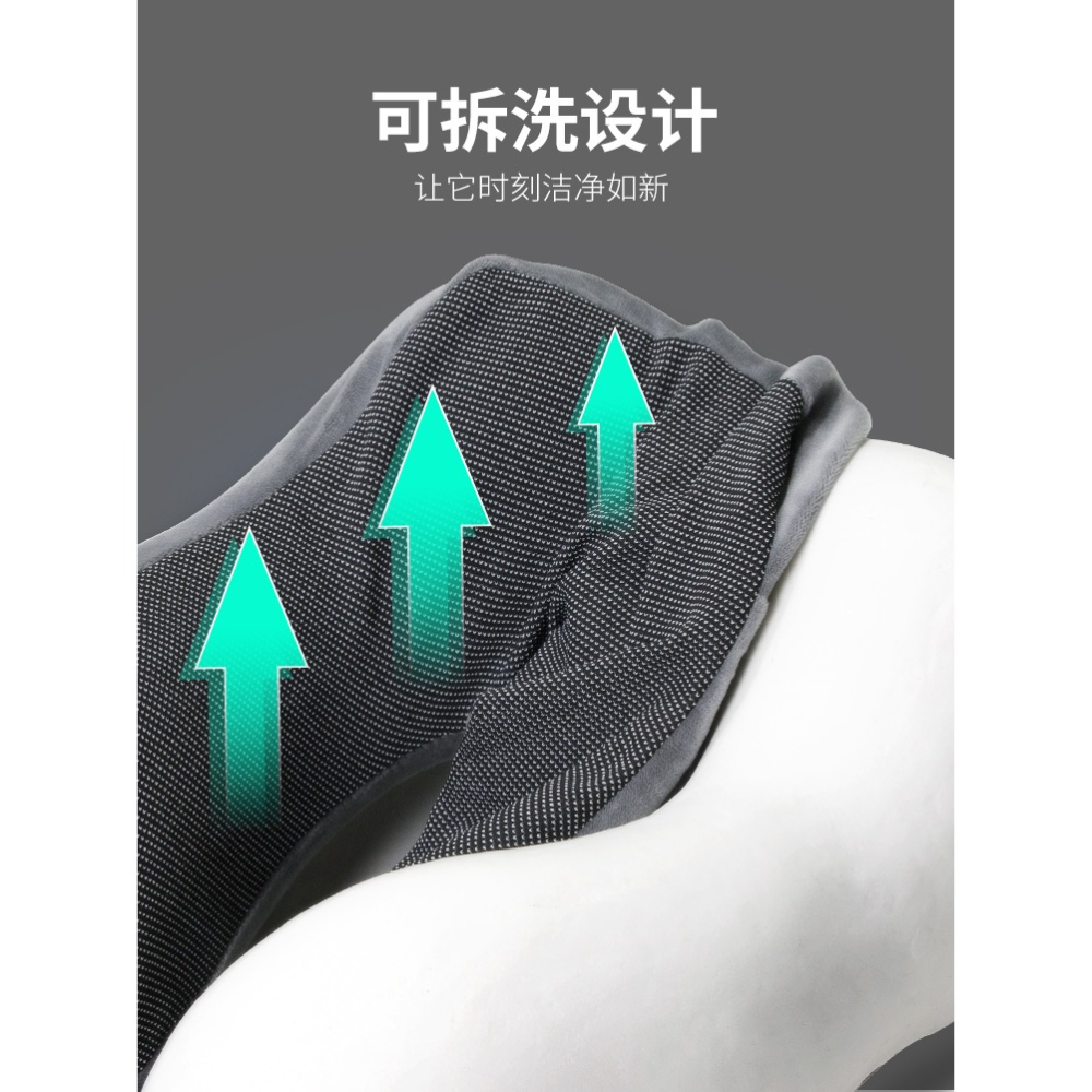 u型枕記憶棉脖子護頸枕便攜旅行裝備坐火車睡覺神器飛機折疊棉枕-細節圖9