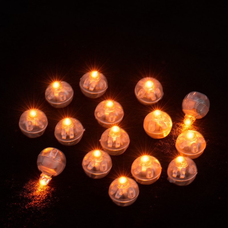 led裝飾手工燈DIY南瓜暖白彩燈迷你糖果小圓球紐扣電池不插電模型-細節圖2