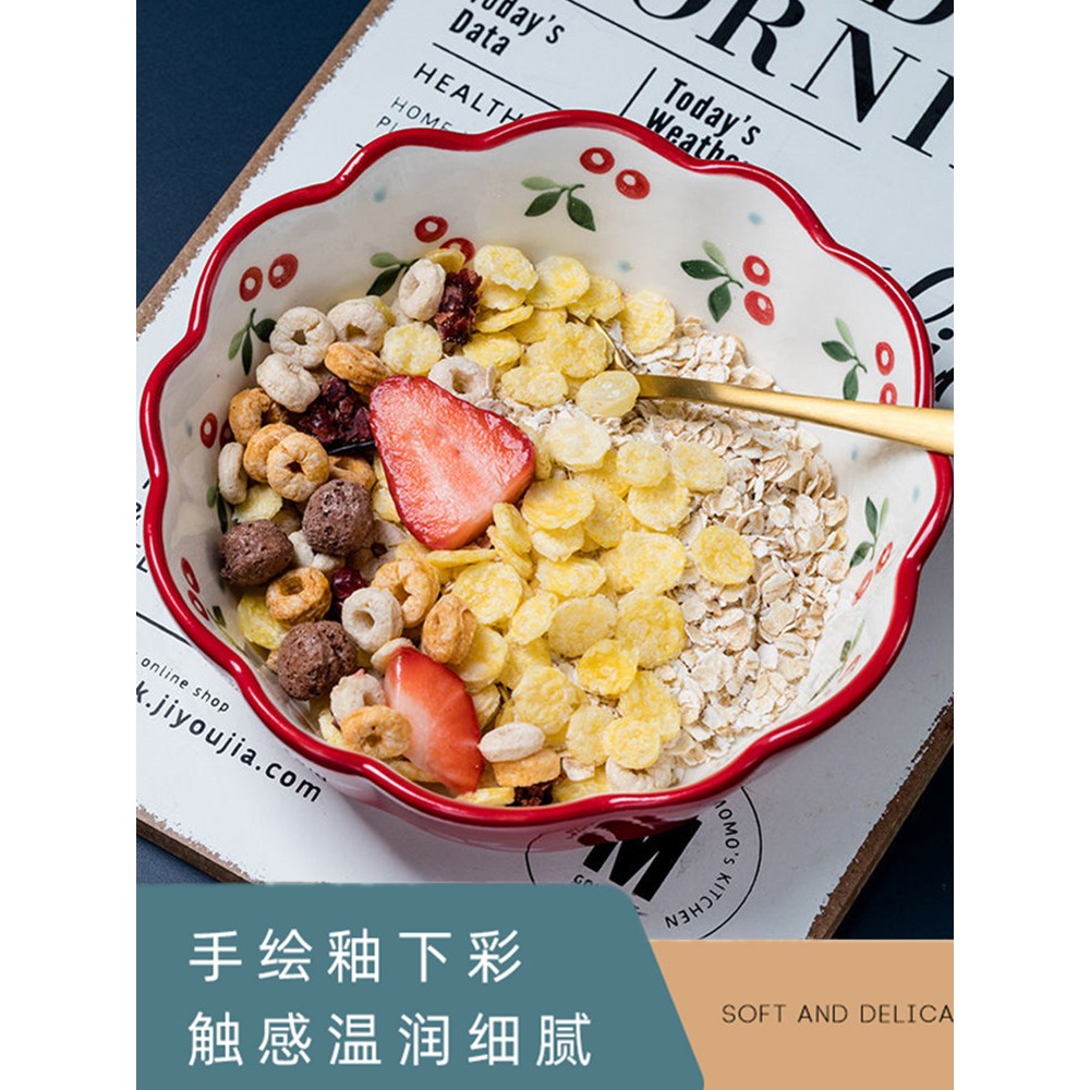 陶瓷碗可愛少女心碗家用飯碗碗酸奶碗燕麥碗麥片碗宿舍用學生早餐-細節圖2