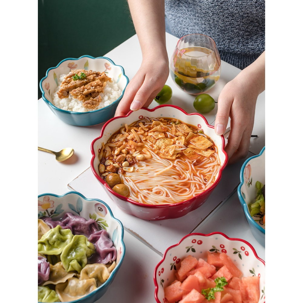 陶瓷碗可愛少女心碗家用飯碗碗酸奶碗燕麥碗麥片碗宿舍用學生早餐-細節圖3