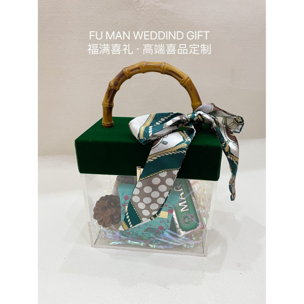 透明手提竹節亞克力婚禮伴手禮母親節禮盒實用商務回禮節日空盒-細節圖8