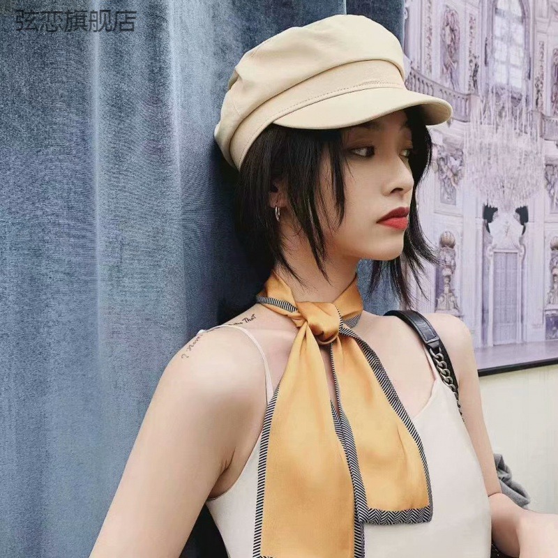 創意發帶絲巾女秋四季歐美長巾韓國絲巾飄帶包包絲巾綁發帶定製-細節圖2