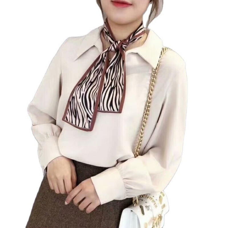 創意發帶絲巾女秋四季歐美長巾韓國絲巾飄帶包包絲巾綁發帶定製-細節圖5
