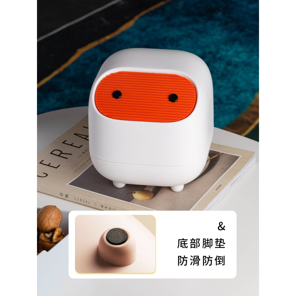 桌面小垃圾桶迷你家用可愛輕奢風收納桶帶蓋網紅ins按壓式辦公室-細節圖4
