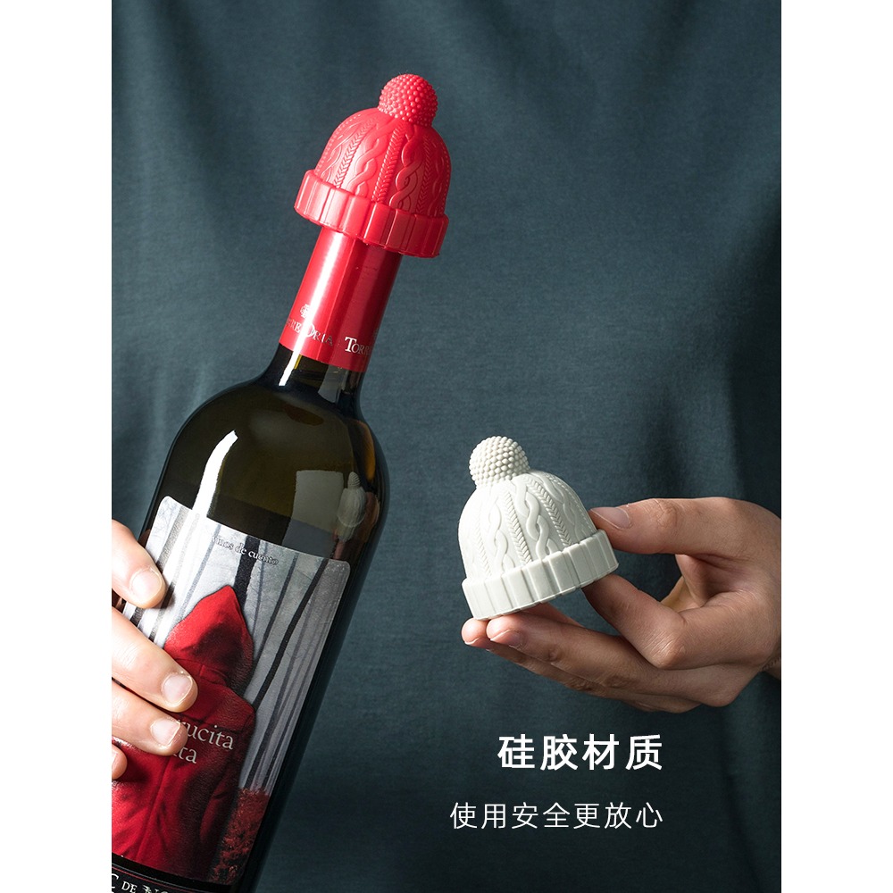 香檳紅酒瓶塞密封蓋葡萄酒家用防漏嘴硅膠創意可愛塞子圓形通用-細節圖4