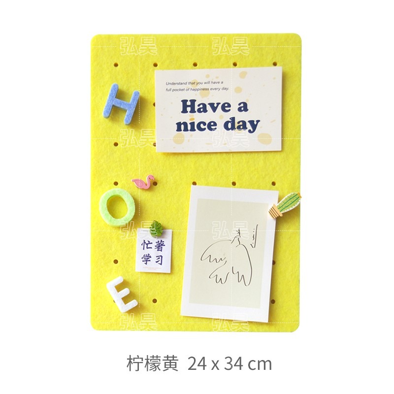 毛氈墻貼墻面裝飾自粘墻貼ins北歐風毛氈洞洞板彩色照片墻展示板-細節圖5