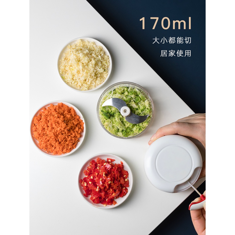 手動絞蒜頭辣椒大蒜攪碎機家用蒜蓉打姜磨泥拉蒜神器迷你小型搗蒜-細節圖3