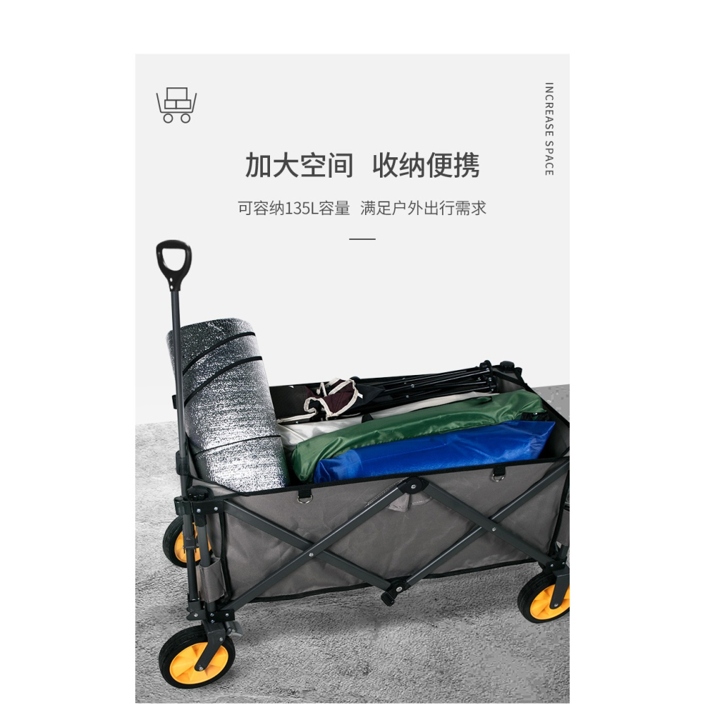 戶外露營車營地車折疊便攜野營拖車擺攤超市買菜購物小推車手拉車-細節圖10