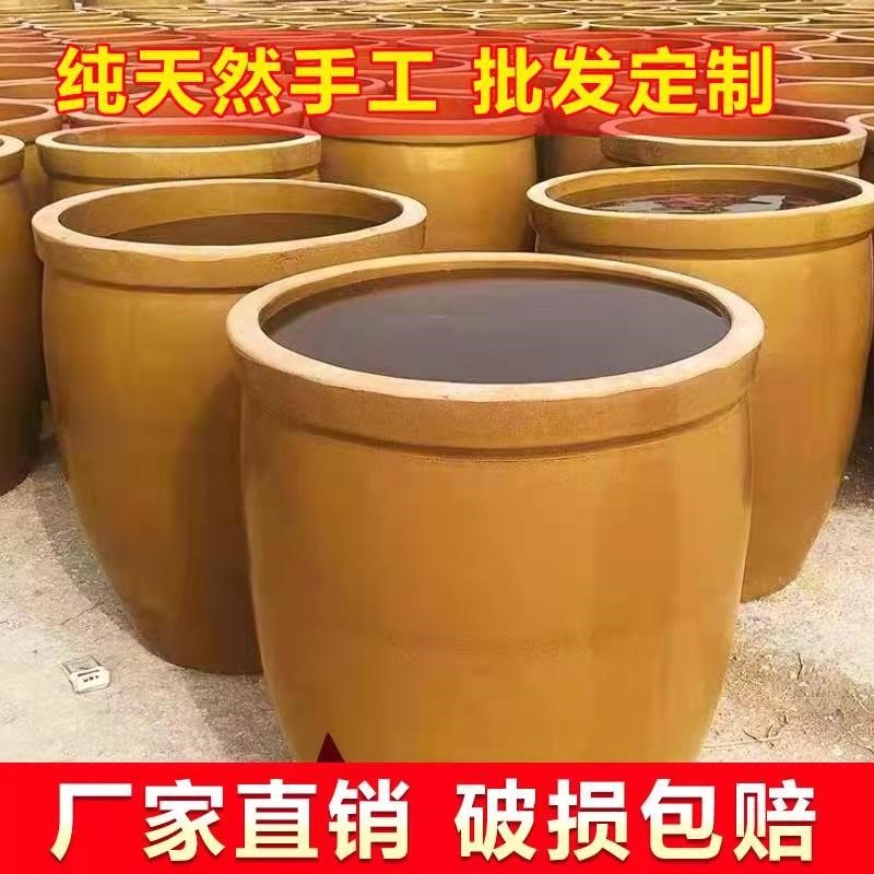 睡蓮花盆土陶睡蓮碗蓮盆家用荷花缸養魚庭院造景老式廚房水缸醬缸-細節圖2