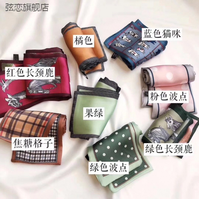 長條小絲巾女仿真絲綁發帶春春夏裝飾百變綁包時尚網紅飄帶小領-細節圖2