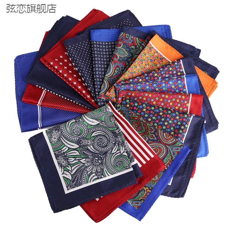 男士口袋方巾手帕新潮印花碎花圓點臺版印男西服商務休閑口袋巾-細節圖2