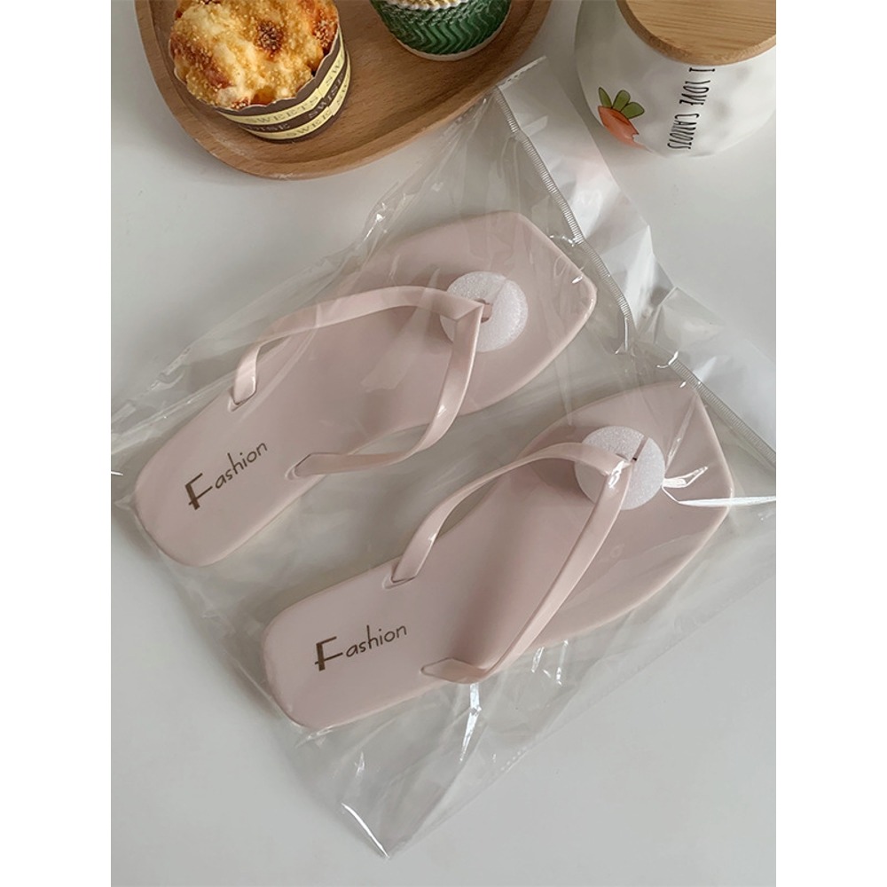 人字拖鞋夏季女士平底外穿純色休閑夾腳涼拖網紅沙灘鞋女鞋2-細節圖3