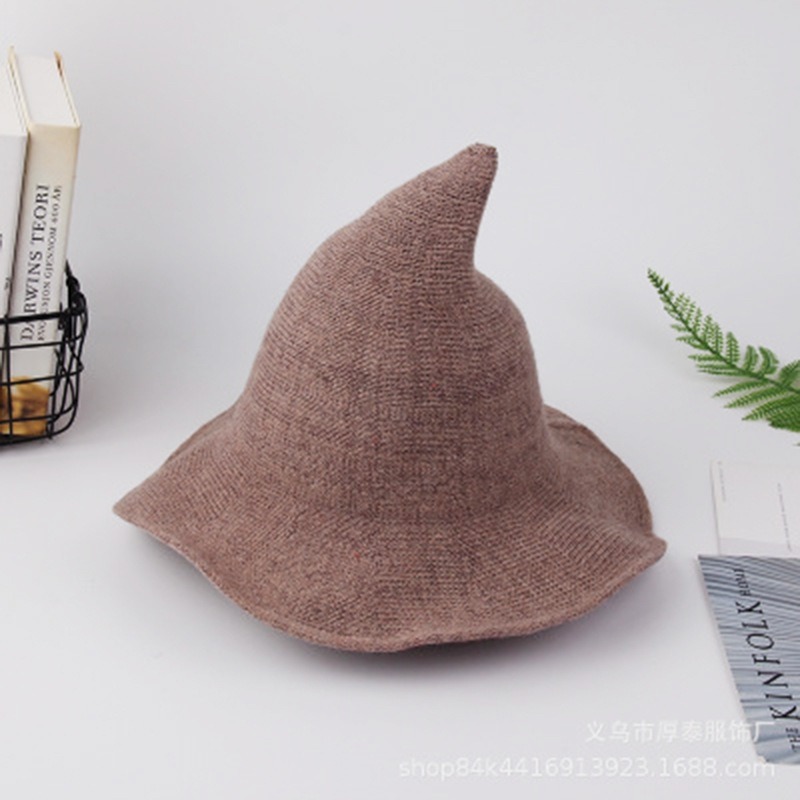 歐美爆款萬聖節巫師帽尖頂搞怪秋冬大檐針織羊毛帽9-細節圖4
