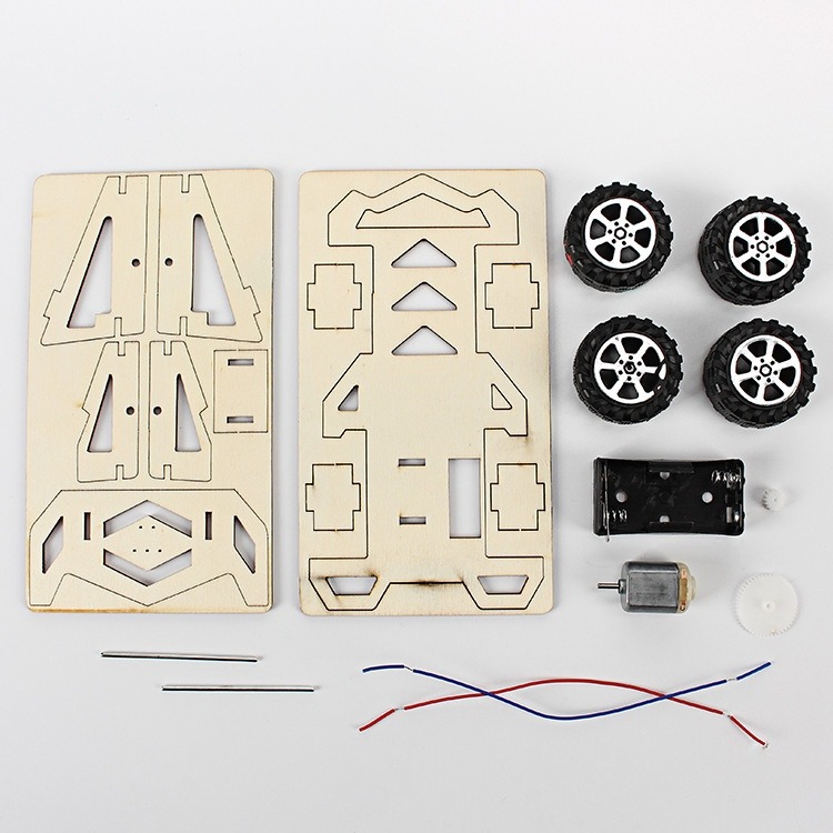 電動馬達賽車小學生科技小製作發明拼裝科學實驗手工玩具創客作品-細節圖2
