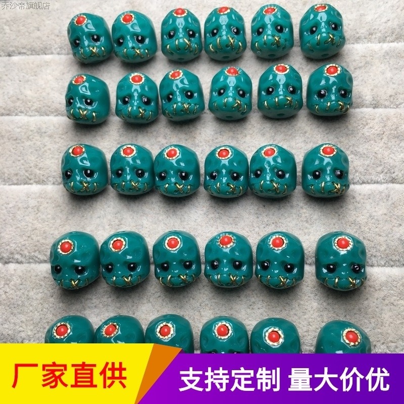 雪巴琉璃搓金阿呆 配星月 金剛菩提 文玩手串佛珠配飾配件9-細節圖2