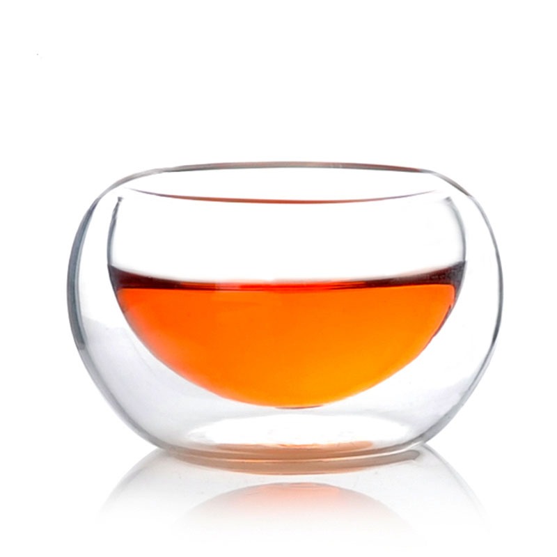 茶具配件花茶杯茶杯品茗杯功夫茶杯防燙手耐熱雙層玻璃杯子-細節圖5