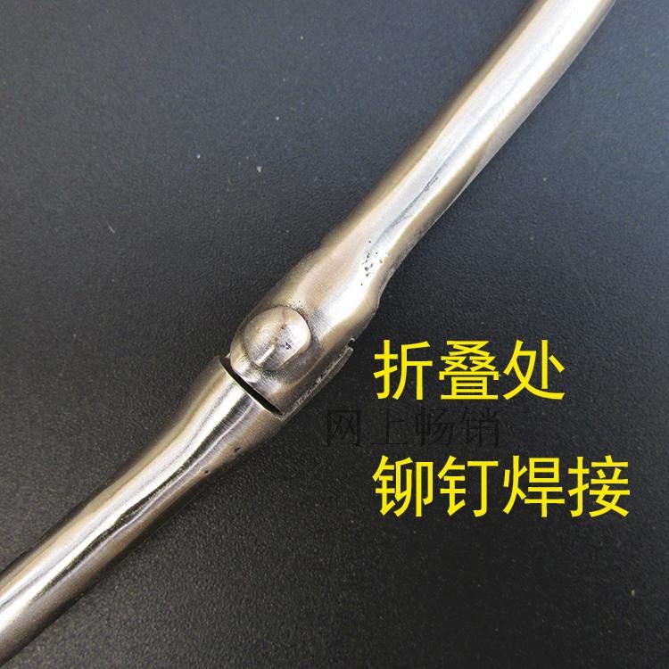 抄網圈不銹鋼可折疊實心加粗加厚大物釣魚網兜框配件漁具抄網頭-細節圖4