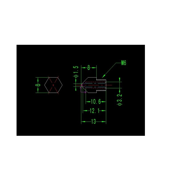 究其科技 3D打印機DIY配件 MK10大口徑噴嘴 黃銅噴嘴-細節圖3