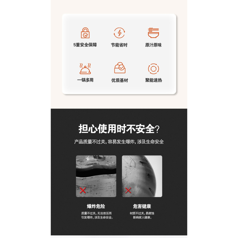 蘇泊爾高壓鍋家用燃氣電磁爐通用加厚防爆安全小型迷你壓力鍋商用-細節圖6
