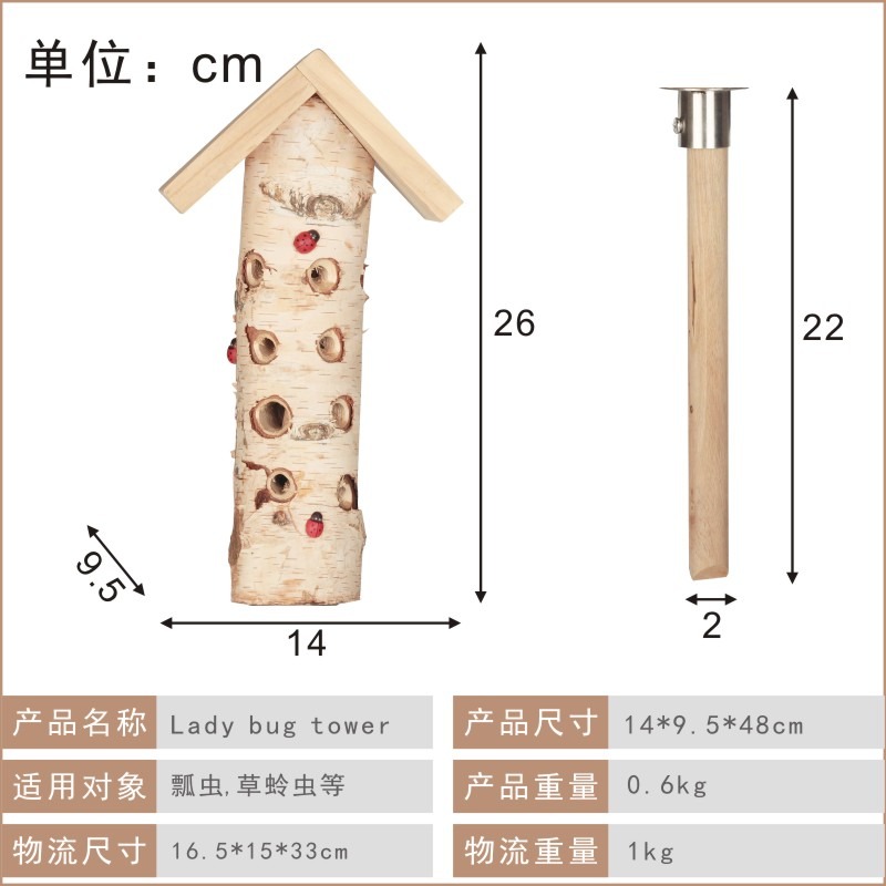 喜納科普研學英倫益蟲屋草蛉昆蟲屋瓢蟲招引果蔬除蚜蟲自然裝飾-細節圖4