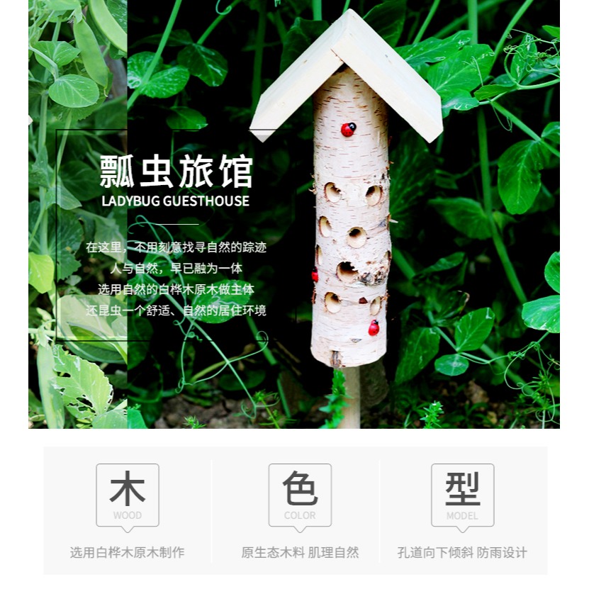 喜納科普研學英倫益蟲屋草蛉昆蟲屋瓢蟲招引果蔬除蚜蟲自然裝飾-細節圖6