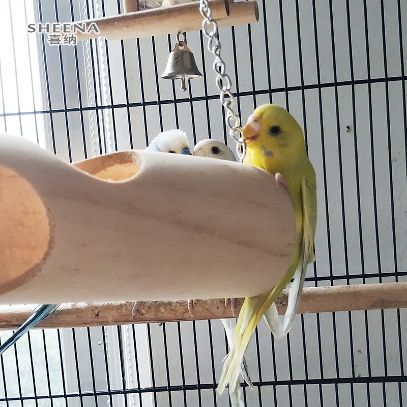 鸚鵡隧道鞦韆鳥窩天然樹洞睡房啃咬小鳥玩具木屋蜜袋鼯窩鞦韆吊窩-細節圖3