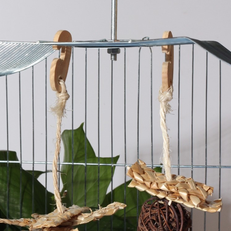 Trixie鳥玩具鸚鵡磨喙玩具鳥類用品藤球草編麥席木串-細節圖4