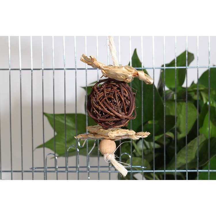 Trixie鳥玩具鸚鵡磨喙玩具鳥類用品藤球草編麥席木串-細節圖7