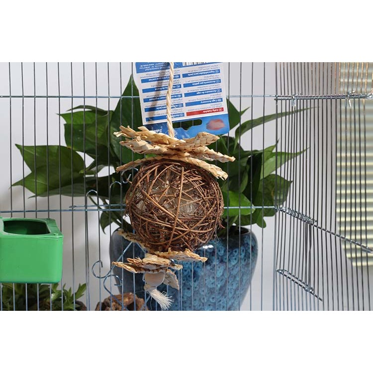 Trixie鳥玩具鸚鵡磨喙玩具鳥類用品藤球草編麥席木串-細節圖9