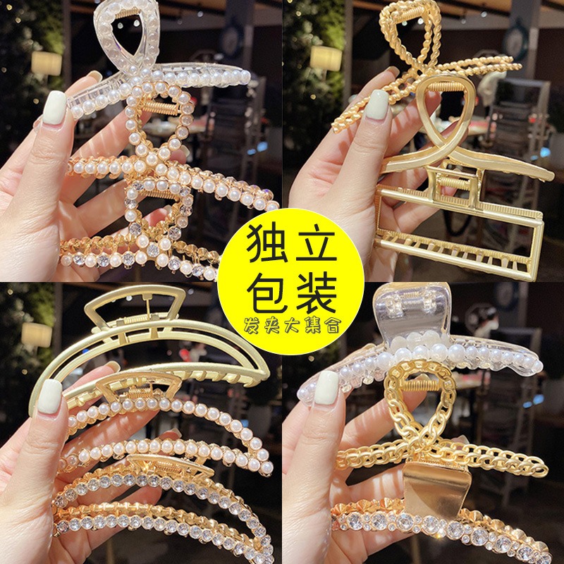 金屬抓夾優雅氣質鯊魚夾發夾後腦勺夾子頭飾簡約百搭發卡韓國頭飾-細節圖3