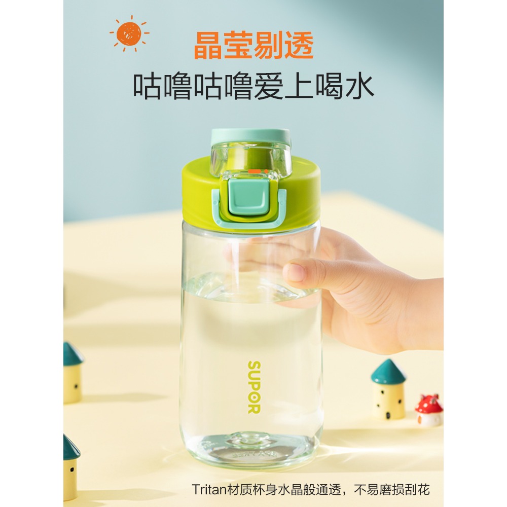 蘇泊爾水杯夏天兒童480ml大容量便攜吸管運動杯子塑料防摔耐高溫-細節圖3