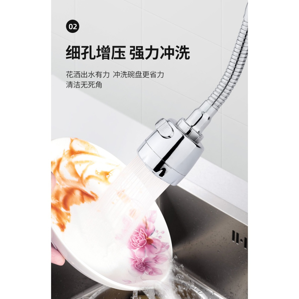水龍頭防濺延伸器廚房家用萬能增壓花灑加長洗菜盆可旋轉萬向接頭-細節圖9